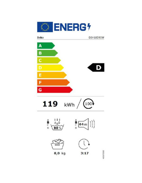 BEKO Sèche-linge D3H18D93W
