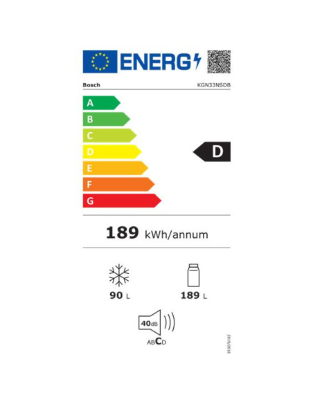 BOSCH Réfrigérateur combiné KGN33NSDB