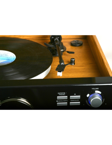 OPTEX Platine Vinyle Vintage Coffret en Bois 7 en 1 Bluetooth