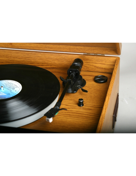 OPTEX Platine Vinyle Vintage Coffret en Bois 7 en 1 Bluetooth