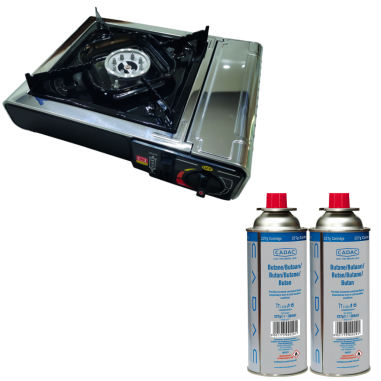 PACK INCASA Réchaud à gaz + CADAC 2 Cartouches de gaz 220G - Camping-car