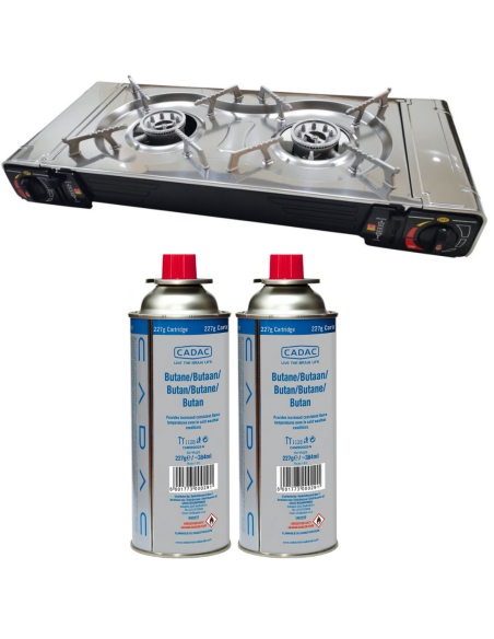 PACK INCASA Réchaud à gaz portable + CADAC 2 Cartouches de gaz