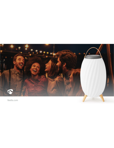 Nedis SPBT35810WT Haut parleur Bluetooth avec lumière d'ambiance