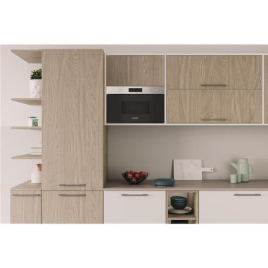 INDESIT Micro-ondes encastrable, inox, solo, 22 L, plateau 25 cm, décongélation