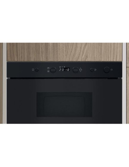 INDESIT Micro-ondes encastrable, noir, solo, 22 L, plateau 25 cm, décongélation