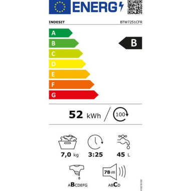 INDESIT Lave-linge top BTW7251CFR