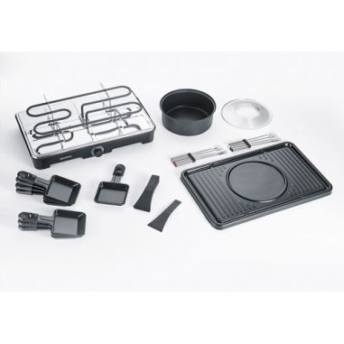 SEVERIN RACLETTE GRILL FONDUE 8PERS 1400W TH° REVETEMENT CERAMIQUE NOIR