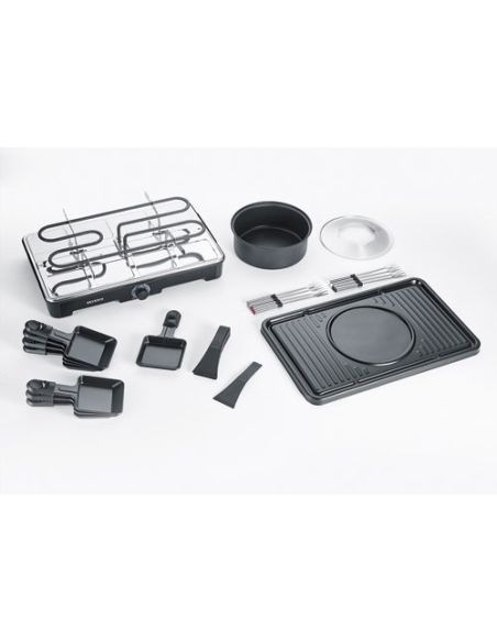 SEVERIN RACLETTE GRILL FONDUE 8PERS 1400W TH° REVETEMENT CERAMIQUE NOIR