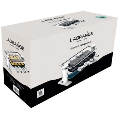 LAGRANGE RACLETTE TRANSPARENCE 8 PERS 3 PLATEAUX VERRE TREMPE BLANC GRIS