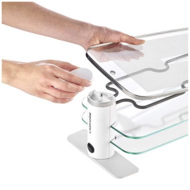 LAGRANGE RACLETTE TRANSPARENCE 8 PERS 3 PLATEAUX VERRE TREMPE BLANC GRIS