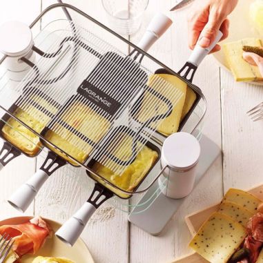 LAGRANGE RACLETTE TRANSPARENCE 6 PERSVERRE TREMPE BLANC GRIS