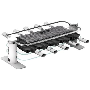 LAGRANGE RACLETTE TRANSPARENCE 8 PERS 3 PLATEAUX VERRE TREMPE BLANC GRIS