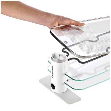 LAGRANGE RACLETTE TRANSPARENCE 8 PERS 3 PLATEAUX VERRE TREMPE BLANC GRIS