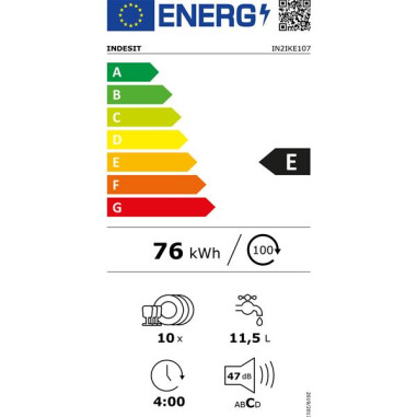 INDESIT Lave-vaisselle Tout-intégrable IN2IKE107