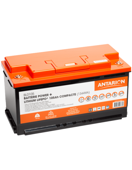 ANTARION Batterie Lithium 105Ah POWER + Connectée - Camping-car