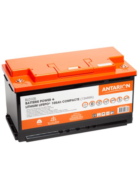 ANTARION Batterie Lithium 105Ah POWER +Connectée avec Chauffage