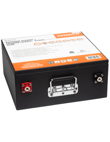ANTARION Batterie Lithium 210Ah POWER + Connectée SLIM - Camping-car
