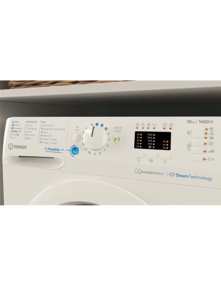 INDESIT MAL posable, Front, INNEX STEAM, Blanc, 10 KG, 1400 trs, Classe énergie