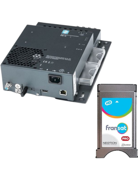WISI Station Compact Certifiée Fransat + 3 CAMs Fransat PRO + Cartes PC7