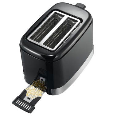 MELISSA 16140148 Grille-pain vertical 2 tranches 800W Noir / Acier inoxydable