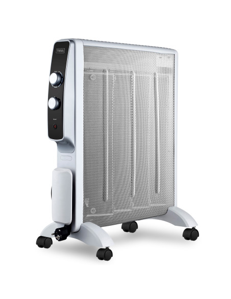 Trebs 99400 Chauffage électrique micathermique mobile sur roulettes 2000W Blanc