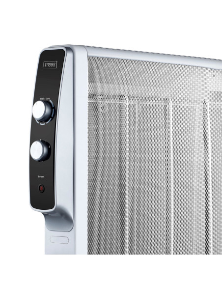 Trebs 99400 Chauffage électrique micathermique mobile sur roulettes 2000W Blanc