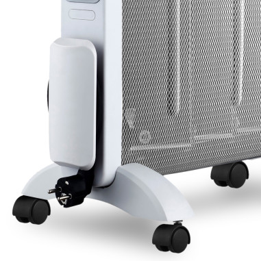 Trebs 99400 Chauffage électrique micathermique mobile sur roulettes 2000W Blanc