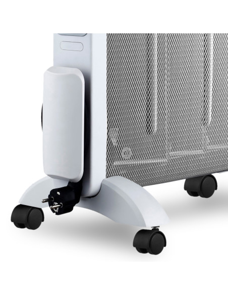 Trebs 99400 Chauffage électrique micathermique mobile sur roulettes 2000W Blanc