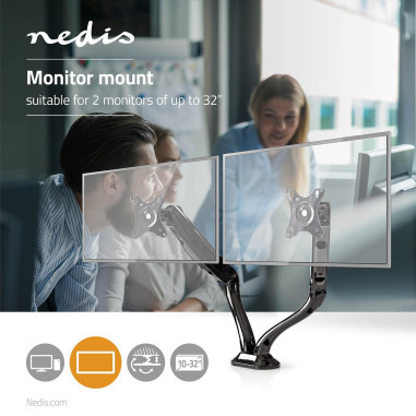 Support de Moniteur de bureau  2 écran(s)  10-32   75x75 / 100x100  Mo