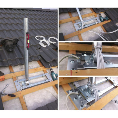 Pack Herkules Support charpente + Capuchon Mât Antenne TV