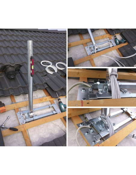 Pack Herkules Support charpente + Capuchon Mât Antenne TV