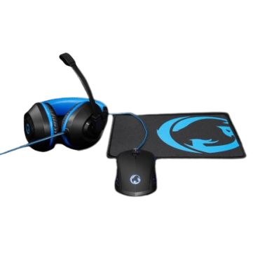 NEDIS Kit de Jeu Combiné3-en-1Casque, Souris et Tapis de Souris