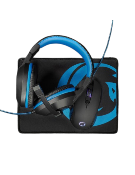 NEDIS Kit de Jeu Combiné3-en-1Casque, Souris et Tapis de Souris