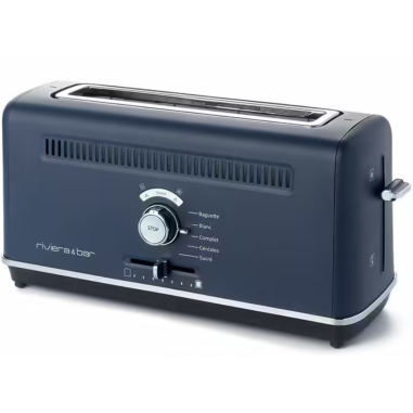 RIVIERA & BAR Grille-pain Inox Bleu 1 Fente extra-longue