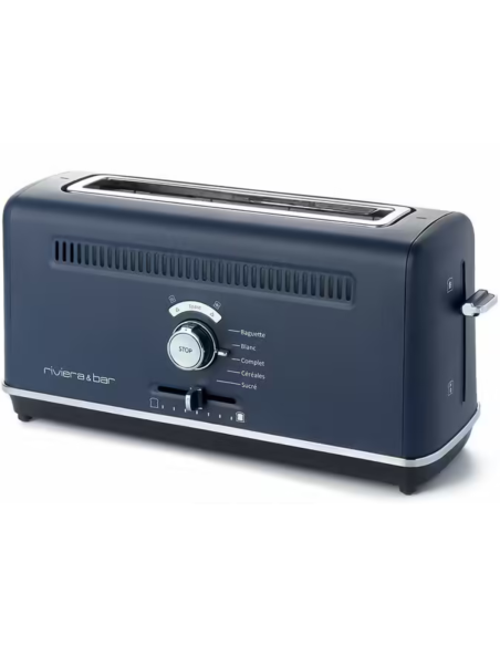 RIVIERA & BAR Grille-pain Inox Bleu 1 Fente extra-longue