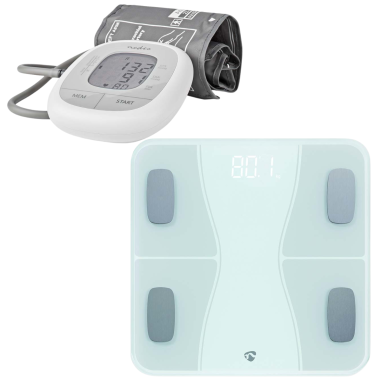PACK Nedis Pèse-Personne Intelligent SmartLife + Mesureur de pression arterielle Bras