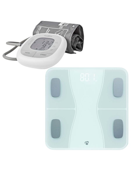 PACK Nedis Pèse-Personne Intelligent SmartLife + Mesureur de pression arterielle Bras