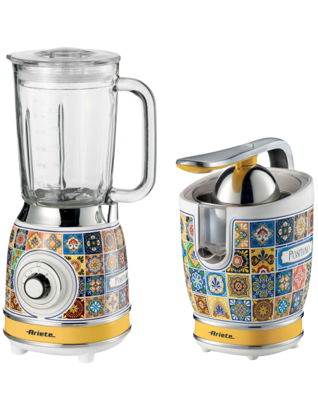 PACK ARIETE Positano Blender 1.5L + Presse-agrumes Design Rétro