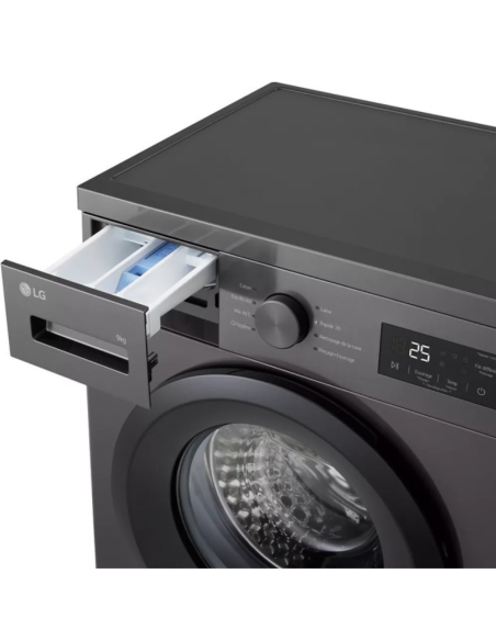 LG Lave-linge hublot 9kg 1400trs/min Moteur Smart Inverter