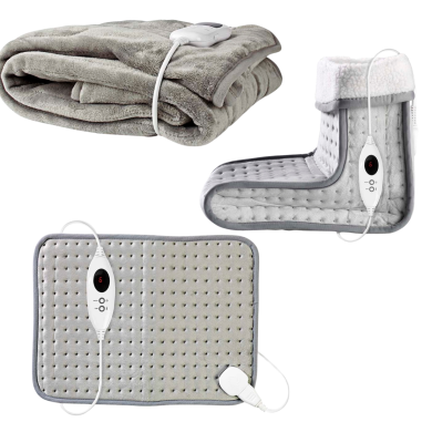 PACK HIVER - Couverture Chauffante + Coussin chauffant + Chauffe pied