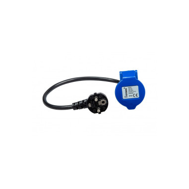 Pack Enrouleur de câble électrique Camping 3600W 25M P17 + Adaptateur Femelle P17 - 230V CEE 50cm pour Camping-Car