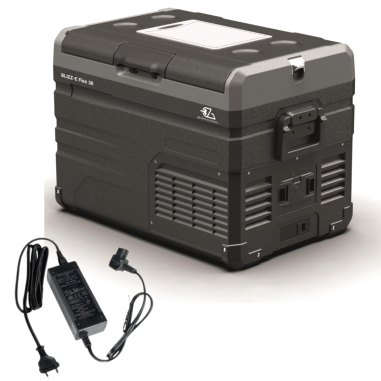 EZA Glacière à compression Blizz-E Flex 38 litres Camping-car + EZA Adaptateur 12/220 Volts