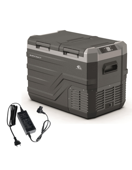 EZA Glacière à compression Blizz-E Dual 39 litres +  EZA Adaptateur 12/220 Volts