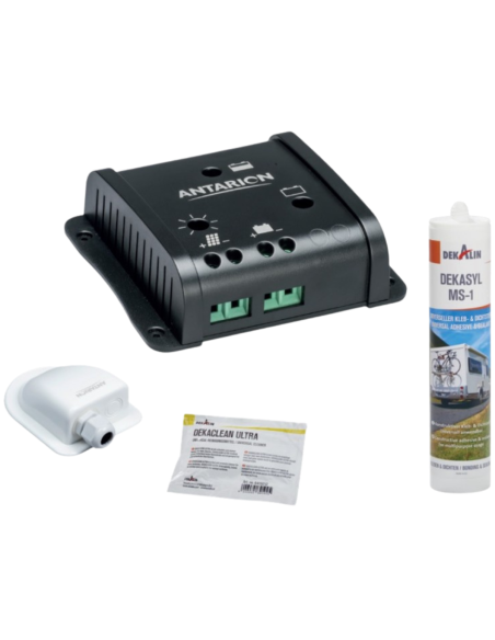 ANTARION Panneau solaire 120W + Régulateur PWM 10A + Kit de pose
