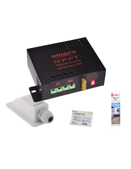 ANTARION Panneau solaire 120W + Régulateur MPPT 10A + Kit de pose