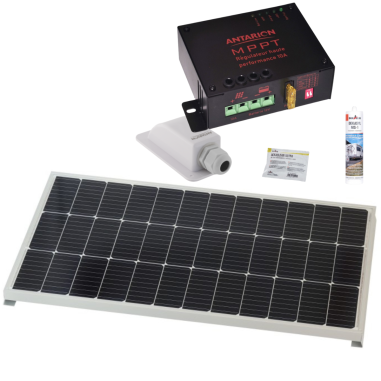 ANTARION Panneau solaire 120W + Régulateur MPPT 10A + Kit de pose