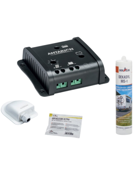 ANTARION Panneau solaire 160W + Régulateur PWM 10A + Kit de pose