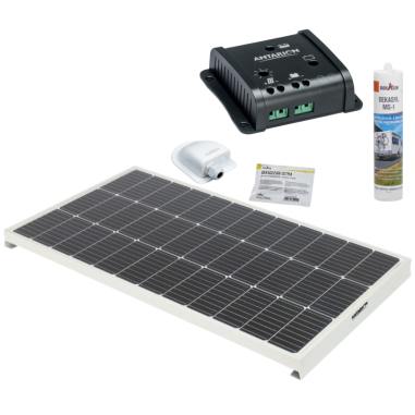 ANTARION Panneau solaire 160W + Régulateur PWM 10A + Kit de pose