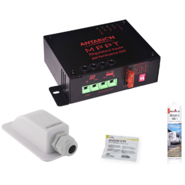 ANTARION Panneau solaire 190W + Régulateur MPPT 20A + Kit de pose
