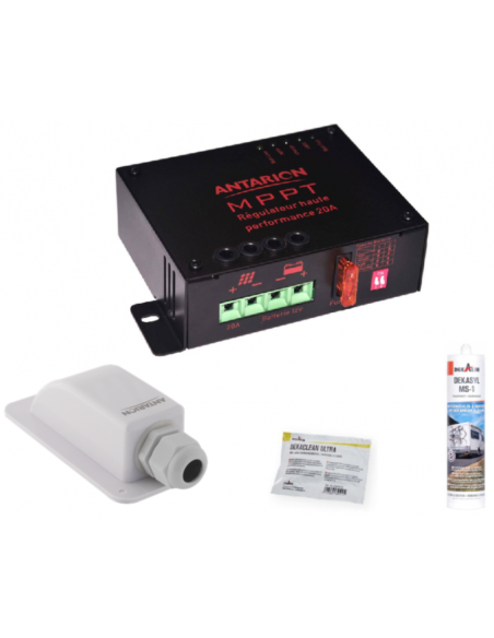 ANTARION Panneau solaire 190W + Régulateur MPPT 20A + Kit de pose